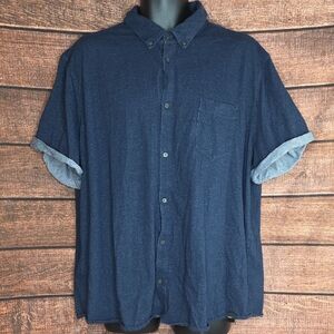 DKNY Men's Blue Casual Button Down Shirt XXL Blue Soft AO-1993